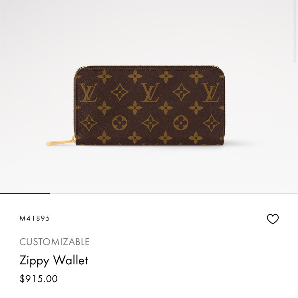 Louis Vuitton Monogram Brown Zippy Wallet w/ Fuschia Interior